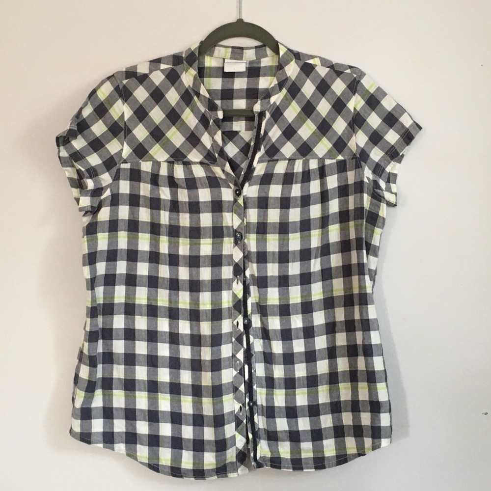 COLUMBIA Sportswear Button-Up Blouse - Blue Plaid - Large